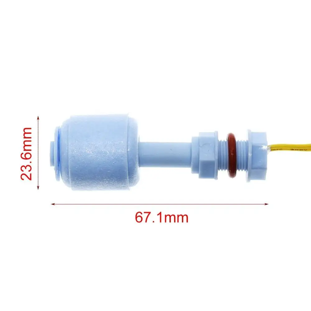 SOCOJE PP plastic small float switch water level switch liquid level sensor anti-corrosion and acid alkali resistance 52MM