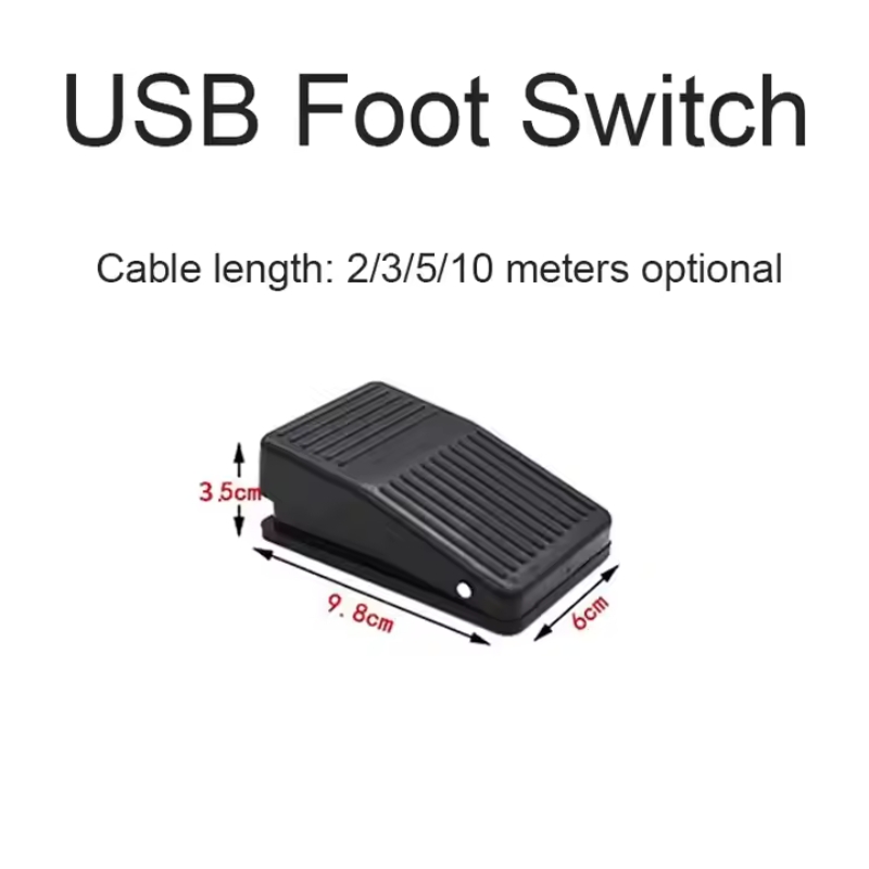 Electric Foot Control Switch 10m USB Power Cord Pedal Button Controller Sensor Programmable Key Value Equipment Foot Switches