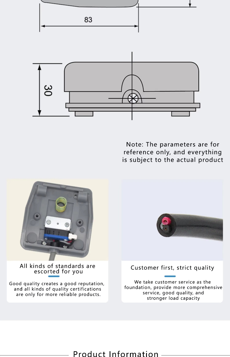 Foot Switches 10A250VAC-1A1B One open and one closed A variety of wire lengths are optional