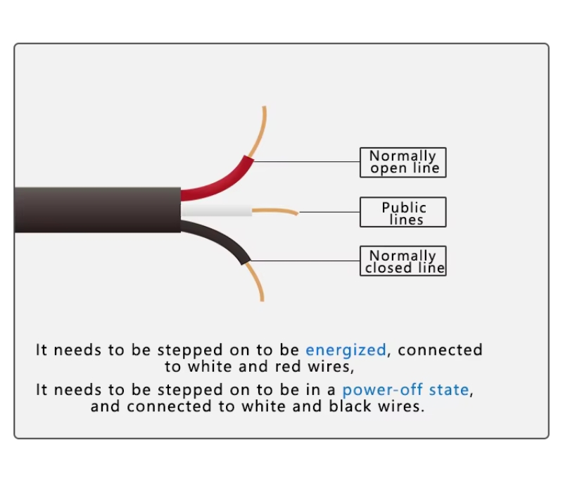 Foot Switches 10A250VAC-1A1B One open and one closed A variety of wire lengths are optional