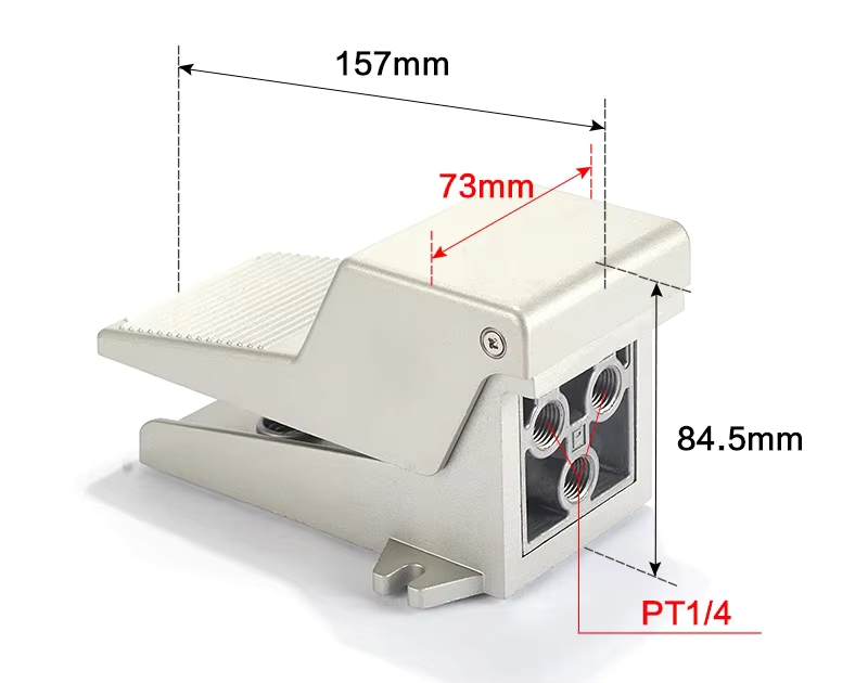 Foot Switches 4 Way 2 Position 3/2 Pneumatic Foot Pedal Valve