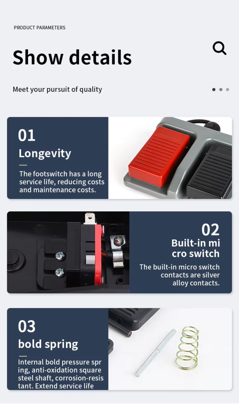 High Quality Double Foot Switches MDFS-65 Foot Switch 2NO Double Pedals