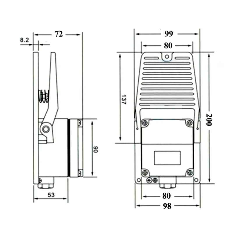 LT3 SPDT NO NC Foot Switches Electric Pedal Momentary Foot Pedal Switch