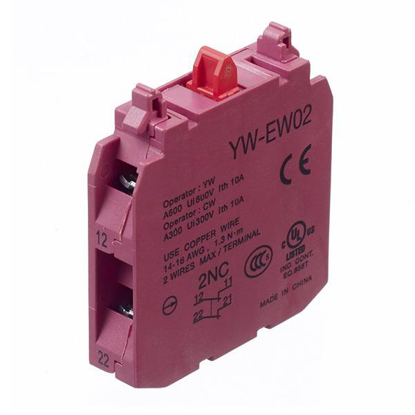 Double Pole Normally Closed Contact Block Screw Terminals YW-EW02