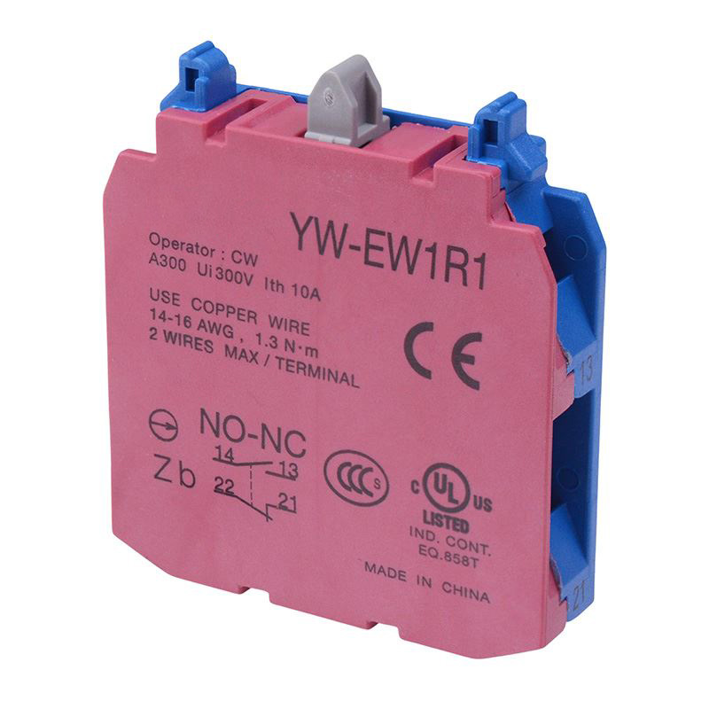 NO / NC Contact Block Screw Terminals YW-EW1R1