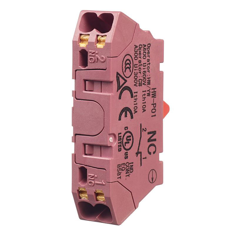 Single Pole Normally Closed Contact Block Push-In Terminals HW-P01