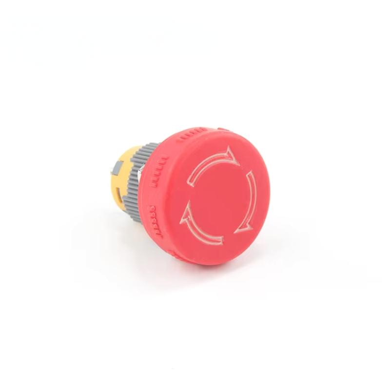 16mm Rotary Reset Waterproof IP65 Push Button Switch 1NO1NC 4 Pin Red Short Thin Mushroom Head 250v Emergency Stop Switches