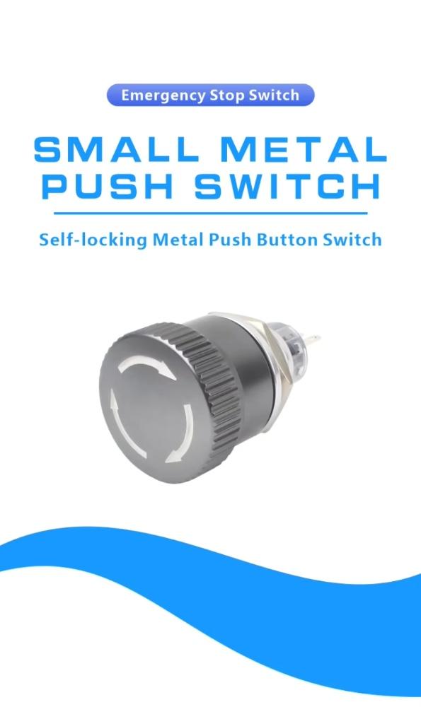 1NO 1NC Mushroom Push Stop Emergency Stop Switches Emergency Button 5V/225V Push Button Switch