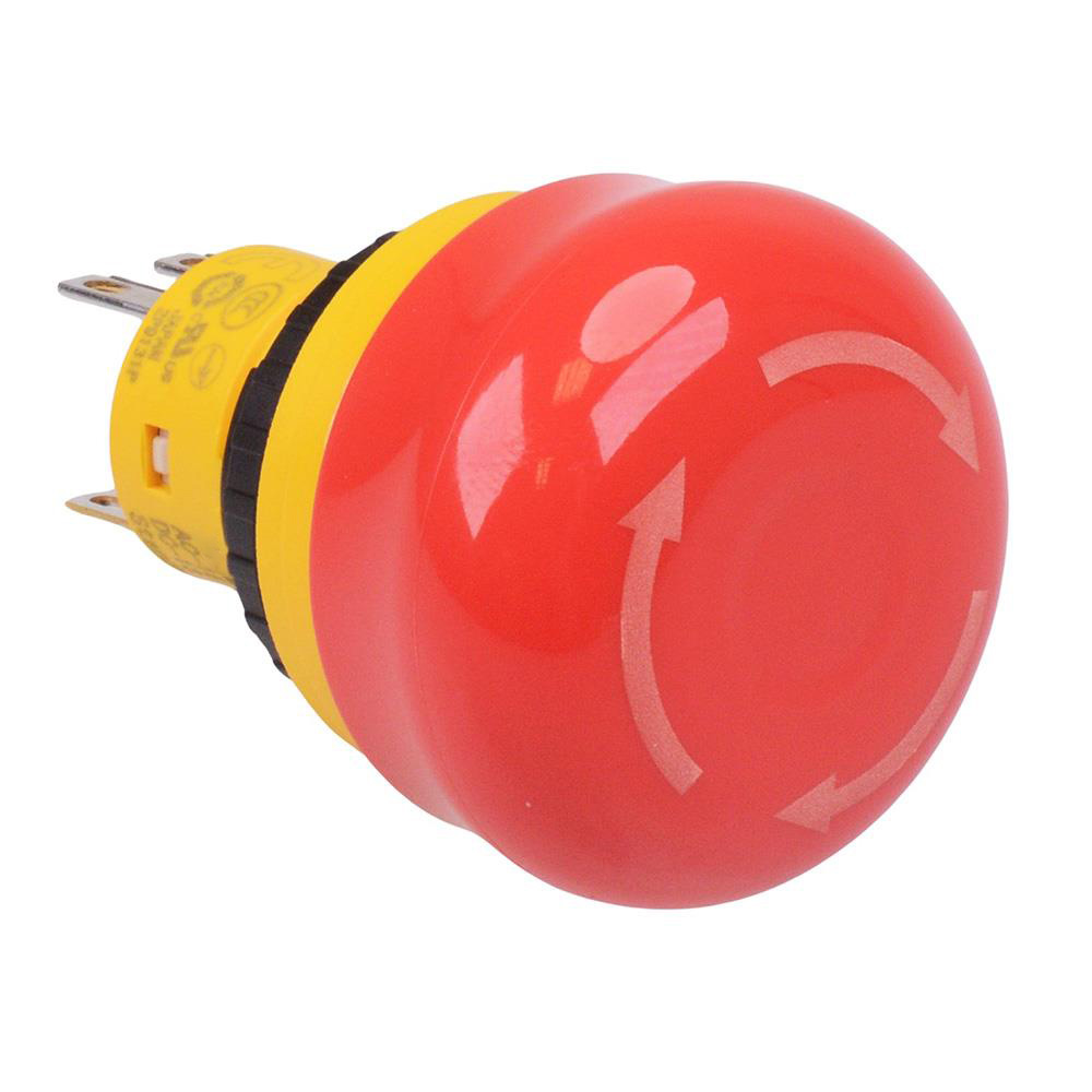 AB6E-3BV02PTRM Unibody 16mm Emergency Stop Switch Arrows 30mm Mushroom 2NC