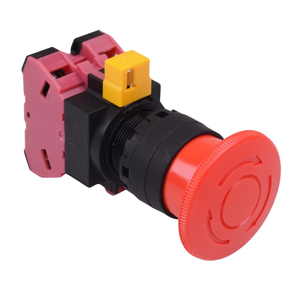 HW1B-V402R 22mm Emergency Stop Switch 40mm Mushroom 2NC