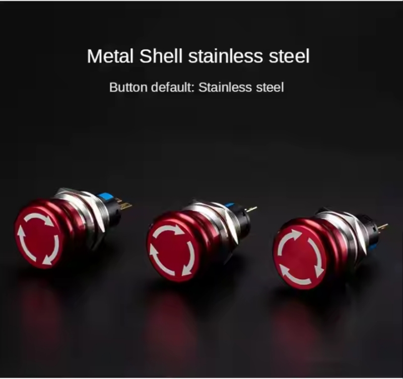 Stainless Steel Rotation-Releasing Rotary Metal Emergency Stop Switches Button Switch 16/19/22mm for Power Automation Equipment