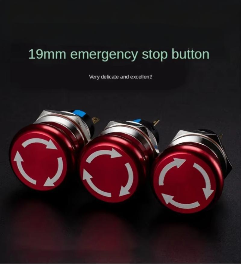 Stainless Steel Rotation-Releasing Rotary Metal Emergency Stop Switches Button Switch 16/19/22mm for Power Automation Equipment