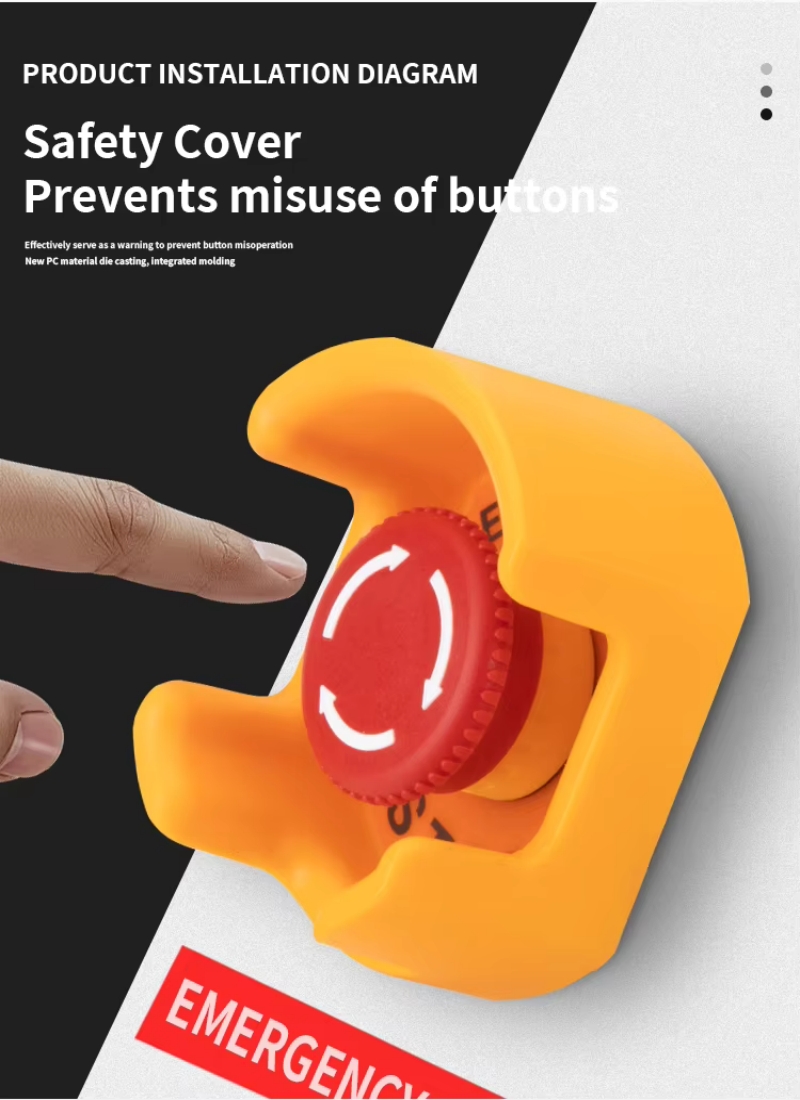 Waterproof Metal Emergency Stop Switches Button With Enclosure Protection Emergency Stop Switch Antifouling Cover