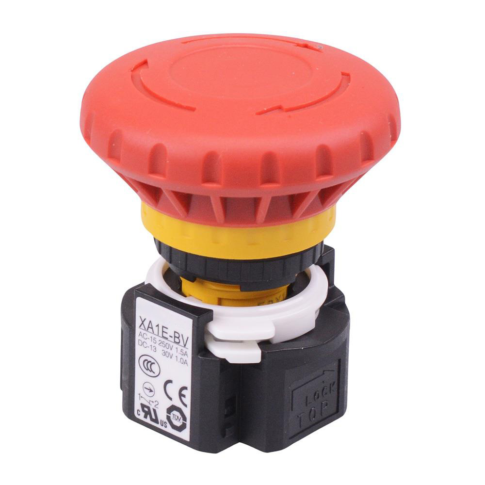 XA1E-BV404R 16mm Emergency Stop Switch 40mm Mushroom 4NC IP65