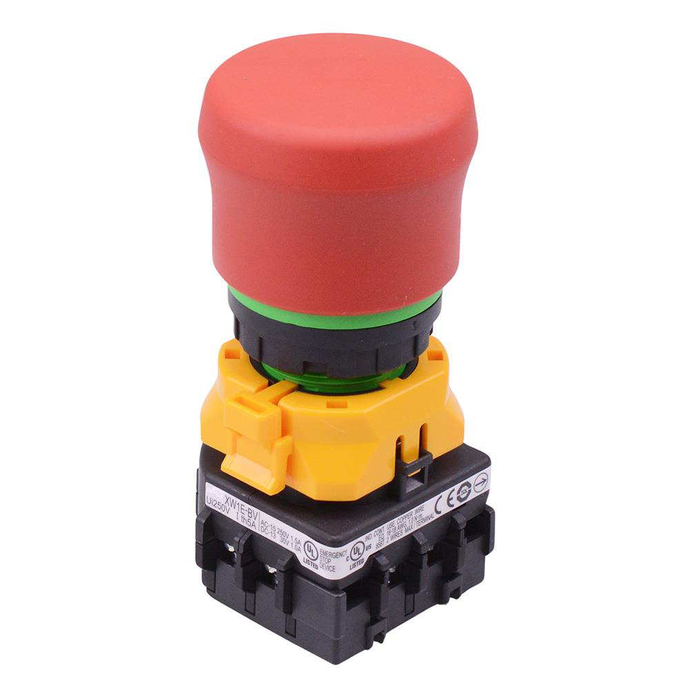 XW1E-BV4TG04MFR 22mm Emergency Stop Switch Green Indicator 4NC