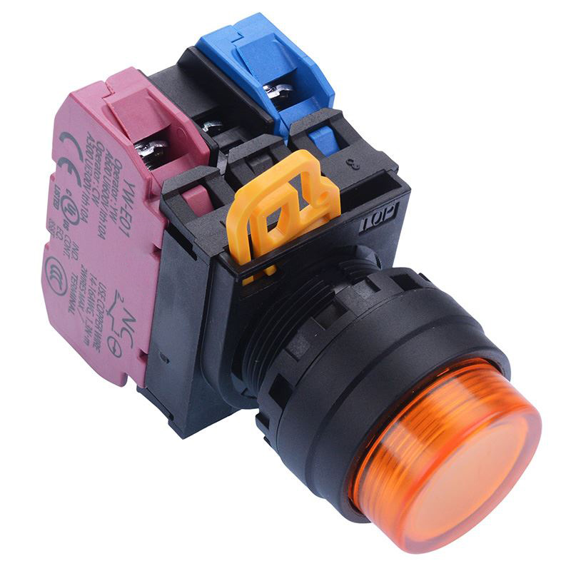 Amber 24V illuminated 22mm Momentary Push Button Switch 1NO-1NC IP65 YW1L-M2E11Q4A