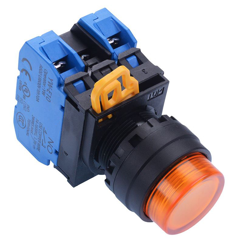 Amber 24V illuminated 22mm Momentary Push Button Switch 2NO IP65 YW1L-M2E20Q4A