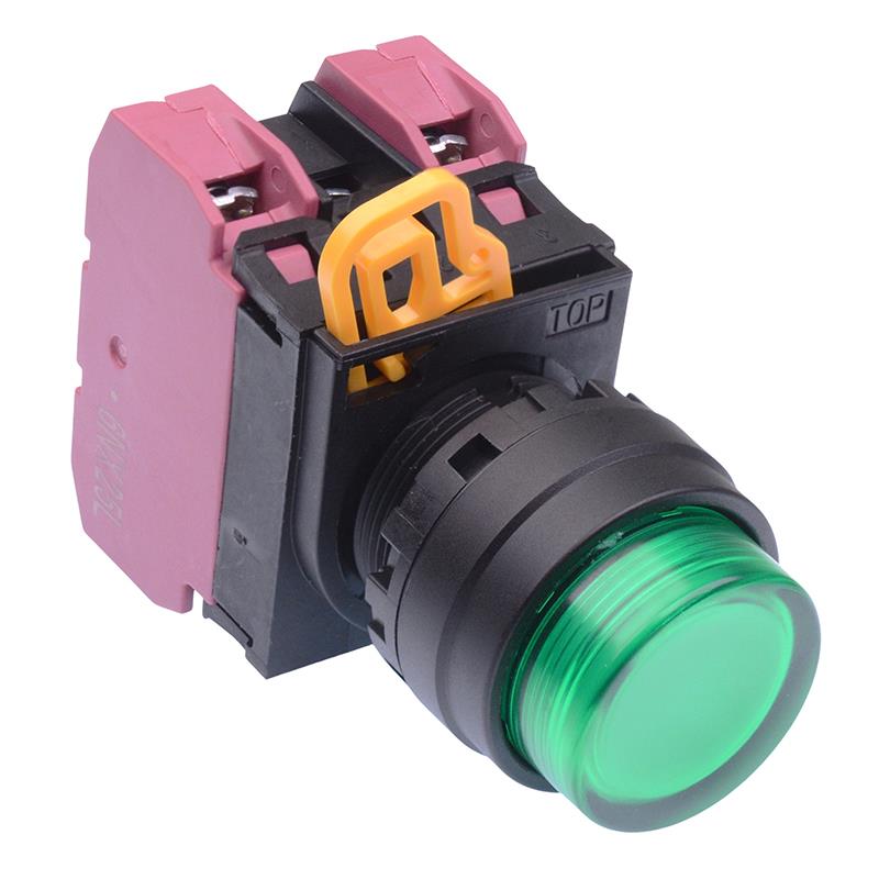 Green 24V illuminated 22mm Momentary Push Button Switch 2NC IP65 YW1L-M2E02Q4G