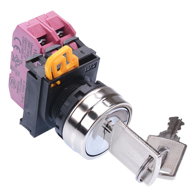 22mm Metal Bezel 3 Position Maintained Key Switch 2NC IP65 YW4K-3AE02N1