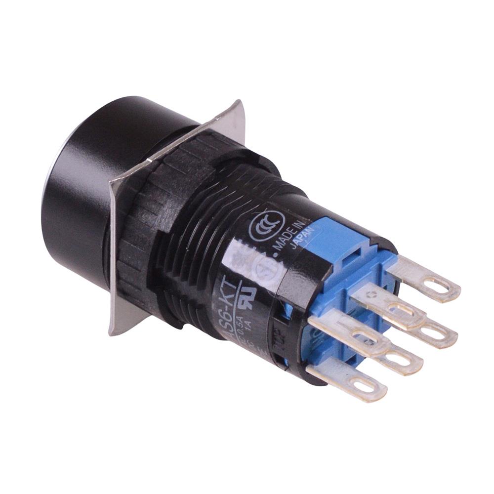 AS6M-21KT2PBC 2 Position 16mm Momentary Key Switch DPDT