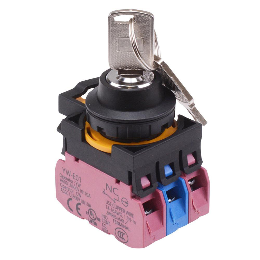 CW1K-3AE12N1 3 Position Maintained Key Switch 1NO-2NC IP65
