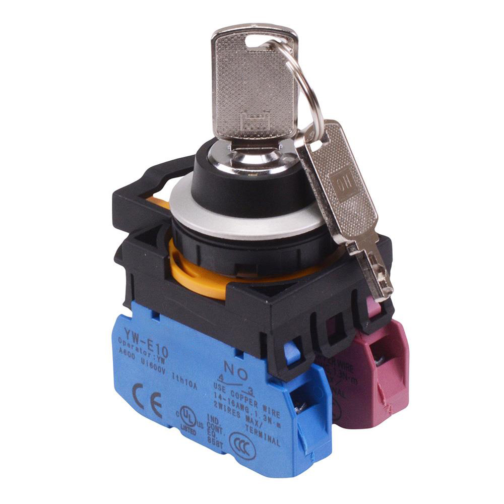 CW4K-3AE11 3 Position Metallic Maintained Key Switch 1NO-1NC IP65