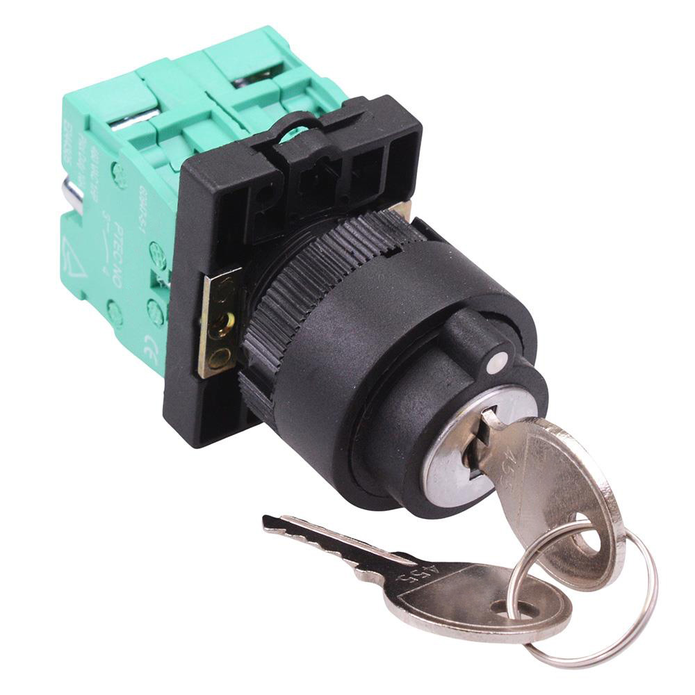PtecK2CRL 2 Position Plastic Key Switch 10A 2NO