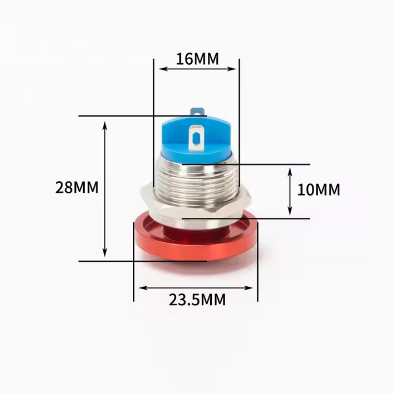 16MM Metal Momentary Industrial Push Button Switches Mushroom Head Anti-vandal Button Switches for Industrial Machinery