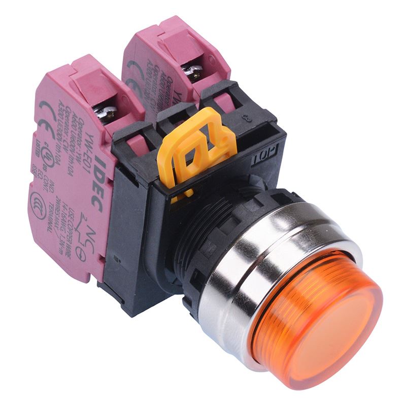 Amber 22mm Metal Bezel Momentary Push Button Switch 2NC IP65 YW4L-M2E02Q0A