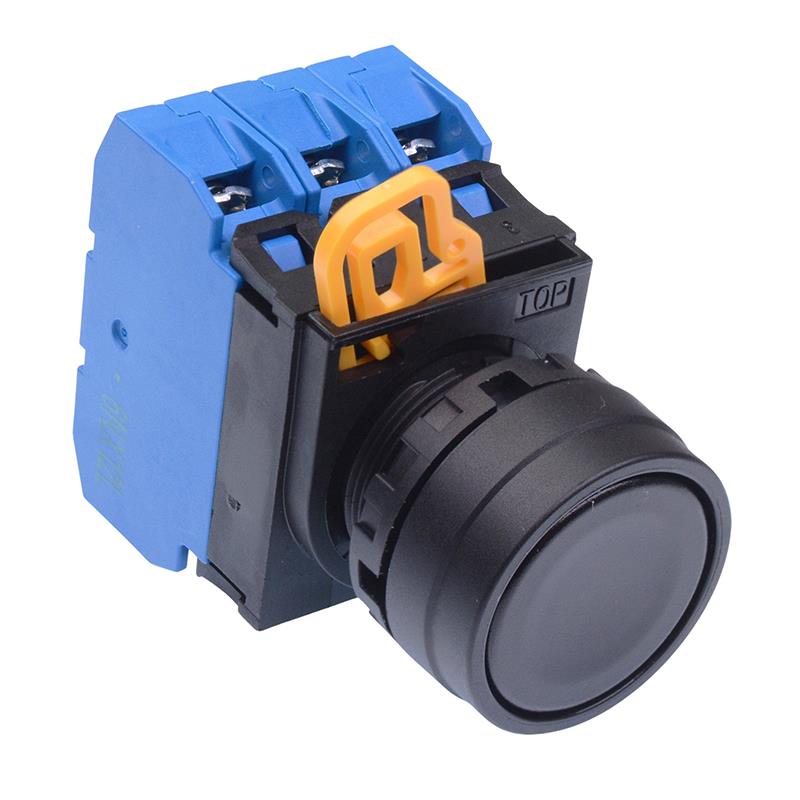 Black 22mm Maintained Push Button Switch 3NO IP65 YW1B-A1E30B