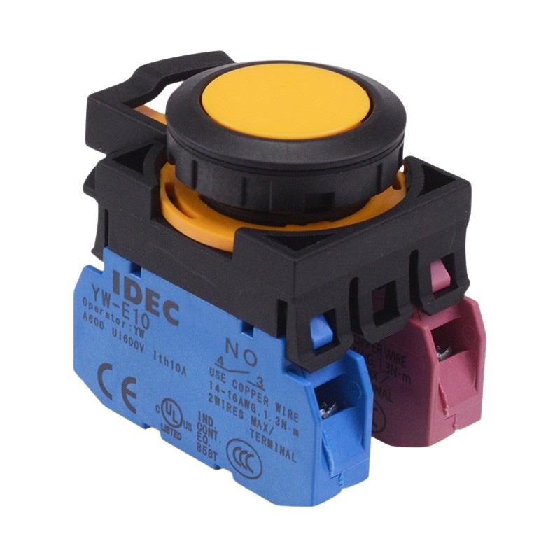 CW1B-A1E11Y Yellow Maintained Push Button Switch 1NO-1NC IP65