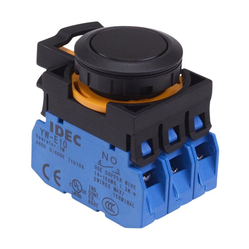 CW1B-A1E30B Black Maintained Push Button Switch 3NO IP65