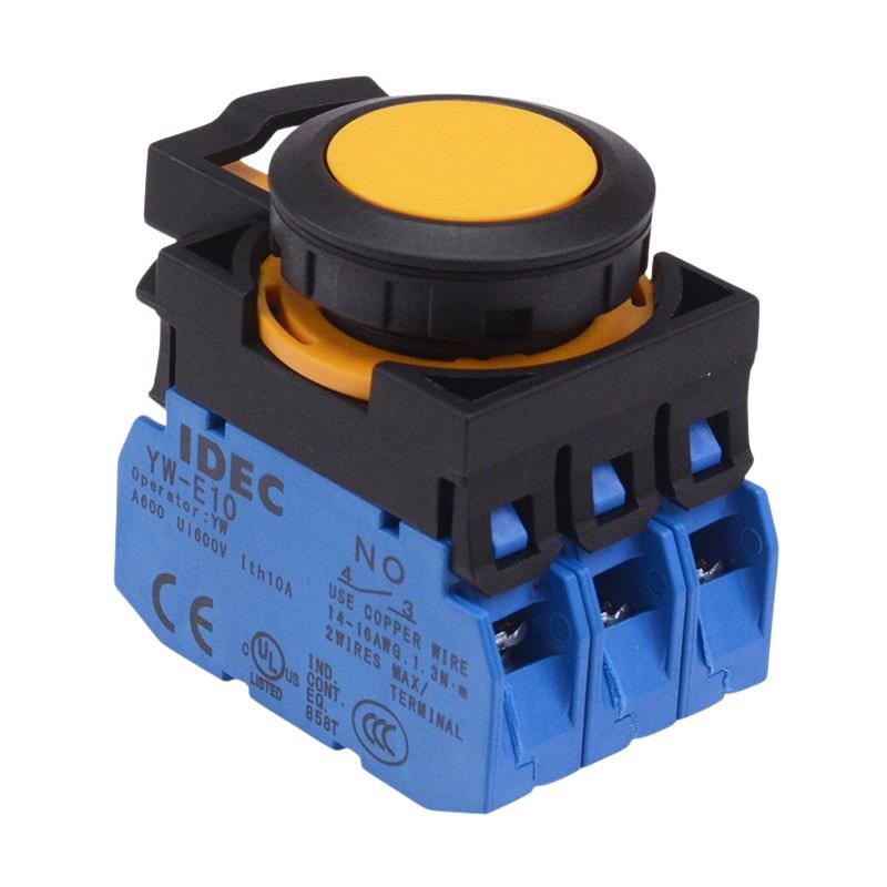 CW1B-A1E30Y Yellow Maintained Push Button Switch 3NO IP65
