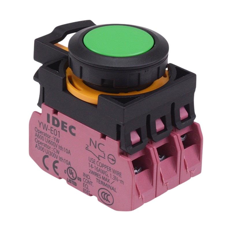 CW1B-M1E03G Green Momentary Push Button Switch 3NC IP65