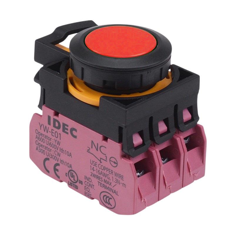 CW1B-M1E03R Red Momentary Push Button Switch 3NC IP65