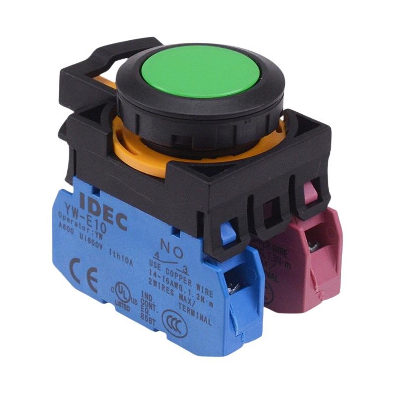 CW1B-M1E11G Green Momentary Push Button Switch 1NO-1NC IP65