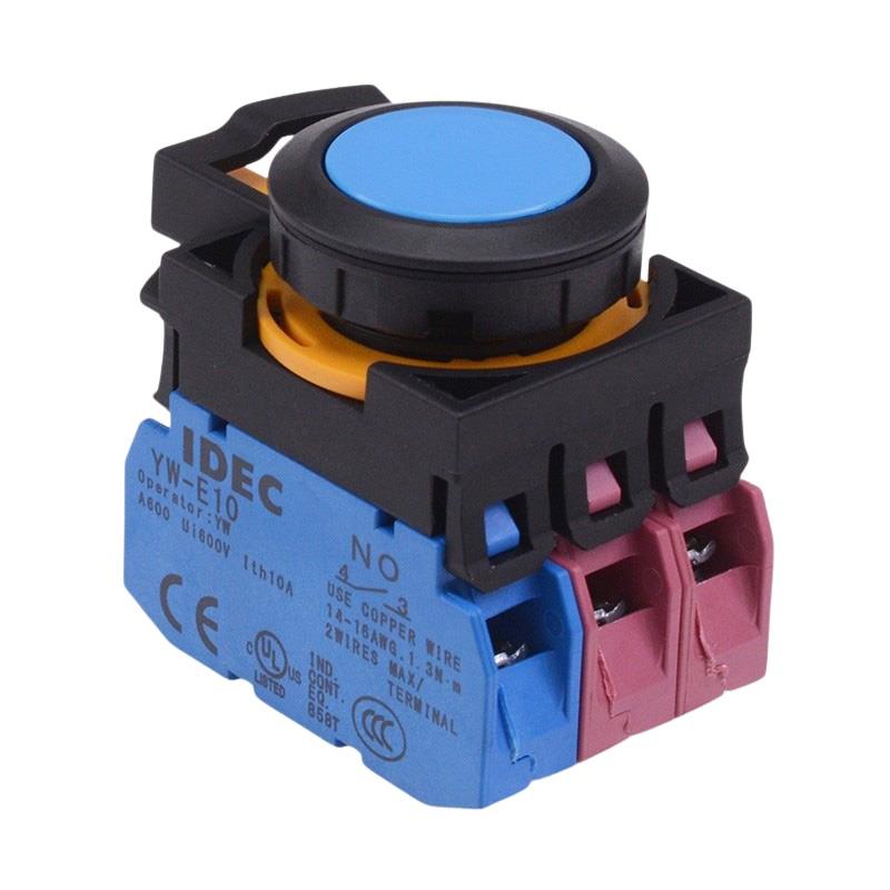 CW1B-M1E12S Blue Momentary Push Button Switch 1NO-2NC IP65