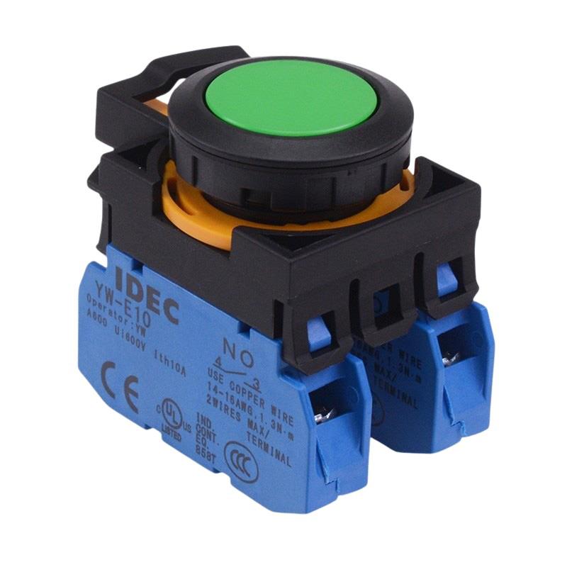 CW1B-M1E20G Green Momentary Push Button Switch 2NO IP65