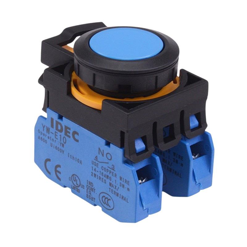 CW1B-M1E20S Blue Momentary Push Button Switch 2NO IP65