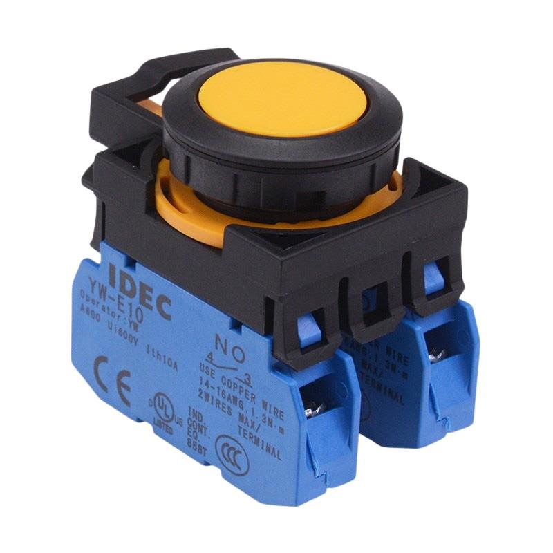 CW1B-M1E20Y Yellow Momentary Push Button Switch 2NO IP65