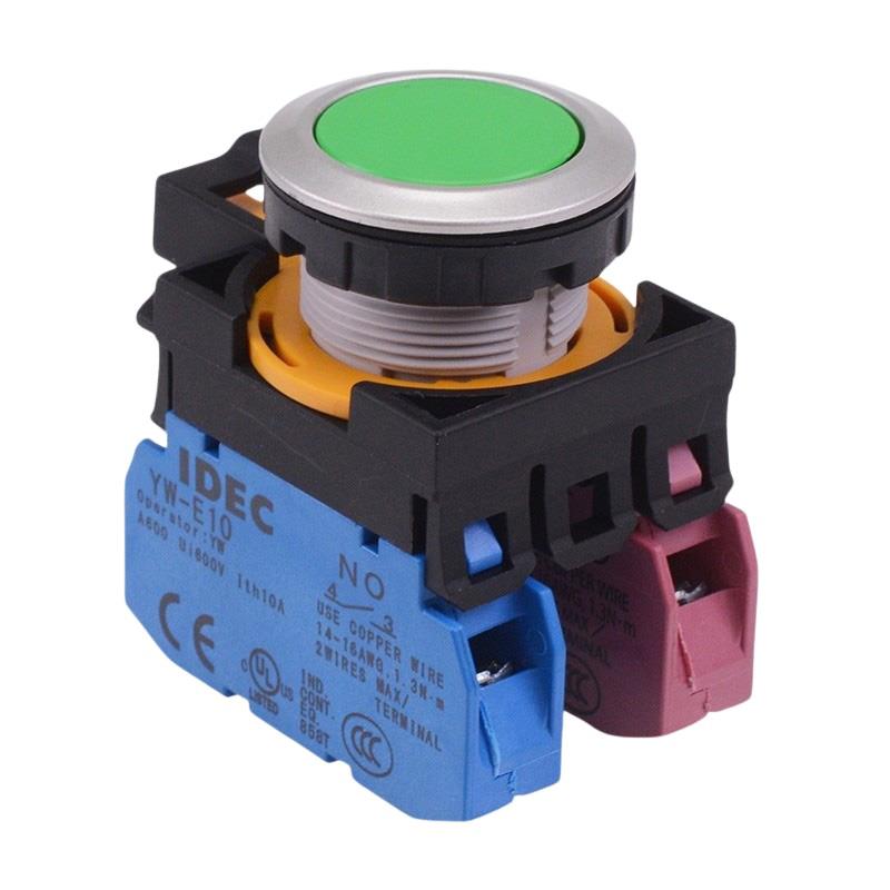 CW4B-A1E11G Green Metallic Maintained Push Button Switch 1NO-1NC IP65