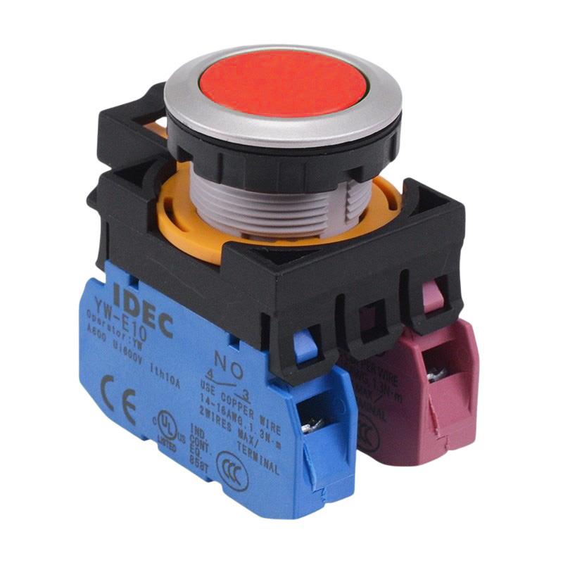 CW4B-A1E11R Red Metallic Maintained Push Button Switch 1NO-1NC IP65