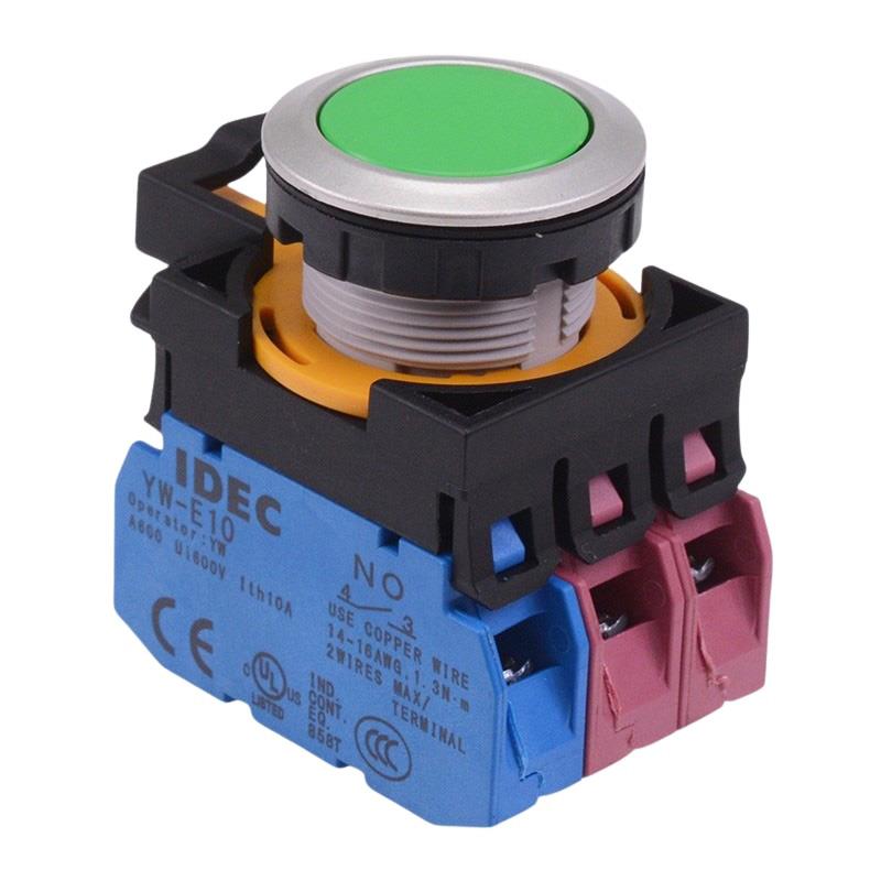 CW4B-A1E12G Green Metallic Maintained Push Button Switch 1NO-2NC IP65