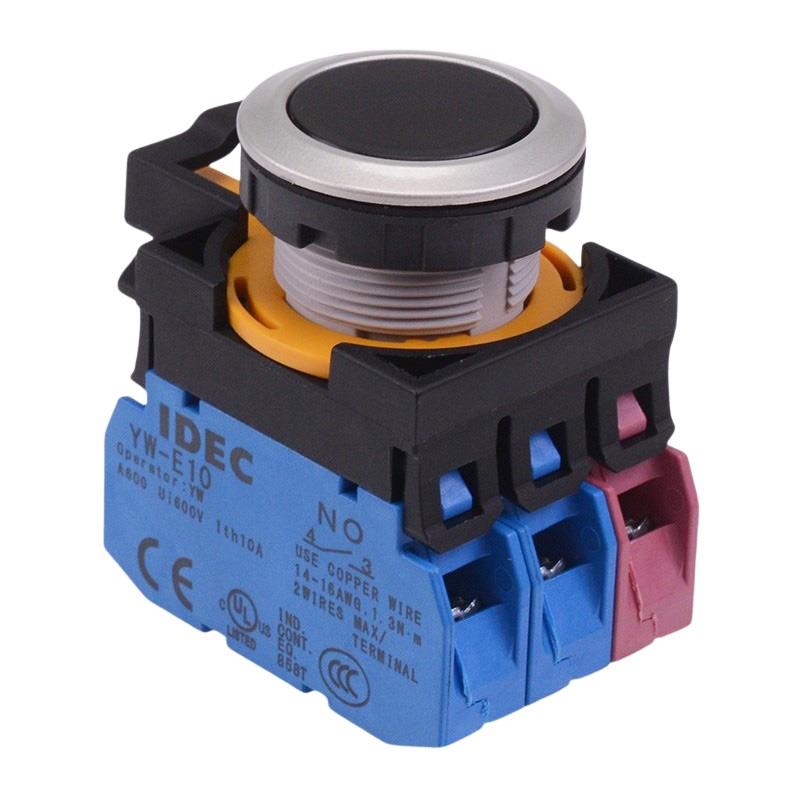 CW4B-A1E21B Black Metallic Maintained Push Button Switch 2NO-1NC IP65