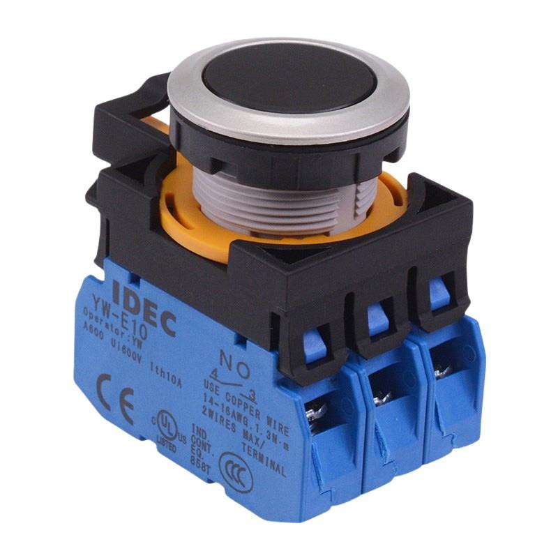 CW4B-A1E30B Black Metallic Maintained Push Button Switch 3NO IP65