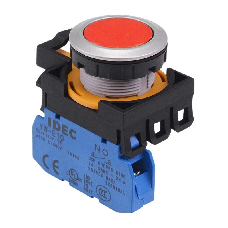 CW4B-M1E10R Red Metallic Momentary Push Button Switch 1NO IP65