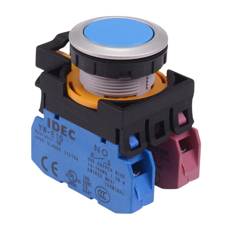 CW4B-M1E11S Blue Metallic Momentary Push Button Switch 1NO-1NC IP65