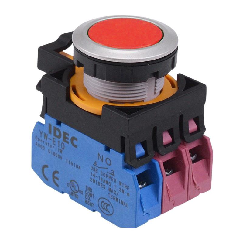 CW4B-M1E12R Red Metallic Momentary Push Button Switch 1NO-2NC IP65