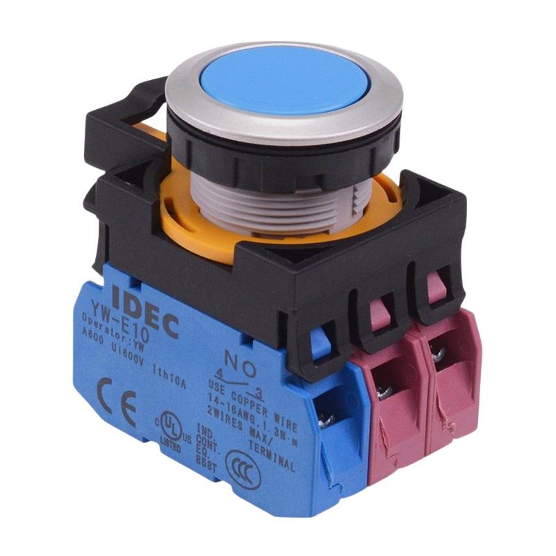 CW4B-M1E12S Blue Metallic Momentary Push Button Switch 1NO-2NC IP65