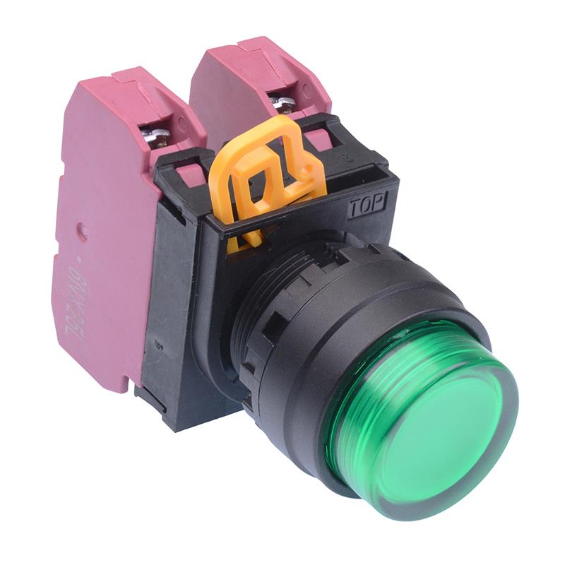 Green 22mm Maintained Push Button Switch 2NC IP65 YW1L-A2E02Q0G